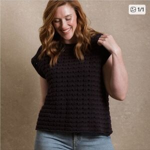 Neuflora Bozeman Top Navy Cotton Sweater Vest